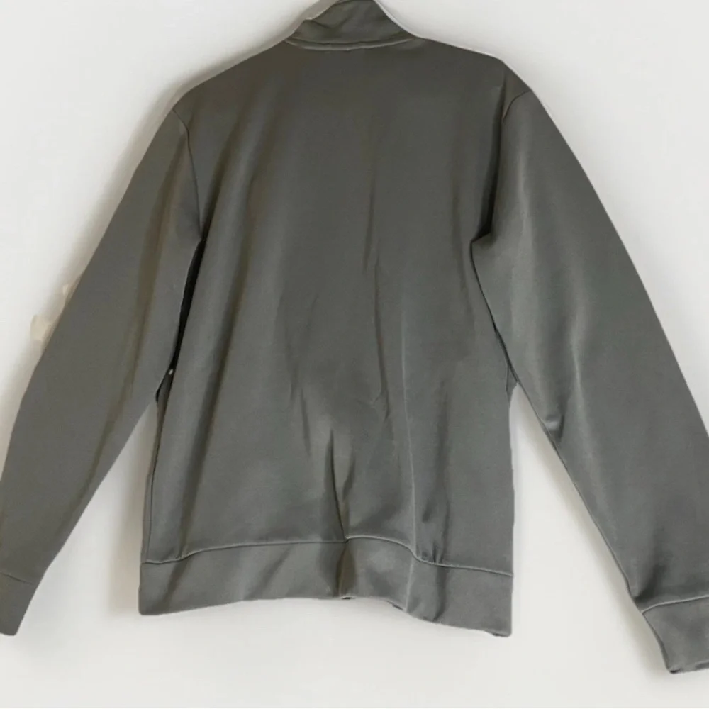 Puma Grey Track Jacket Activewear Sz M Full Zip Sports Casual Athletic Blue Logo - Picture 2 of 8